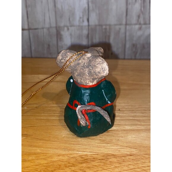 Vintage Handmade Paper Mache Mouse Girl Christmas Hanging Ornament Philippines - Picture 3 of 6